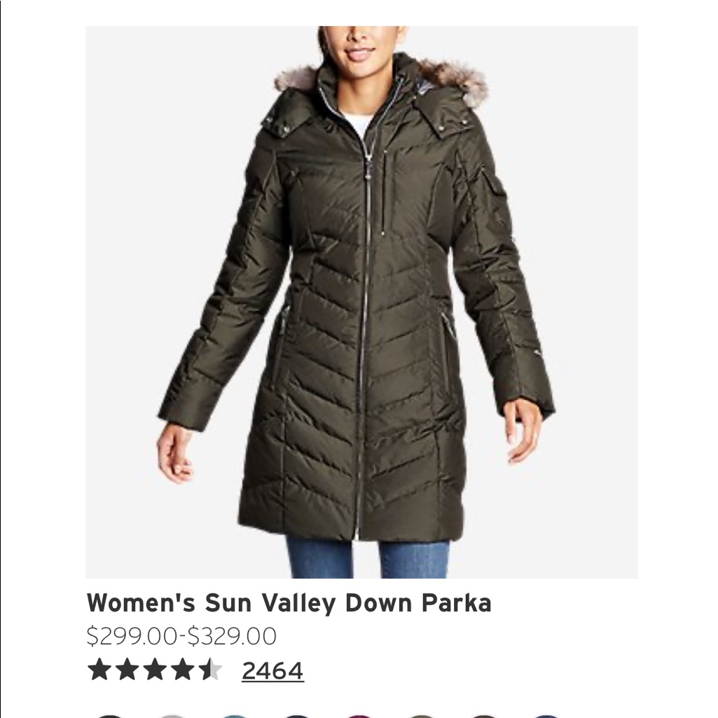 Eddie Bauer Women's Olive Puffer Coat
